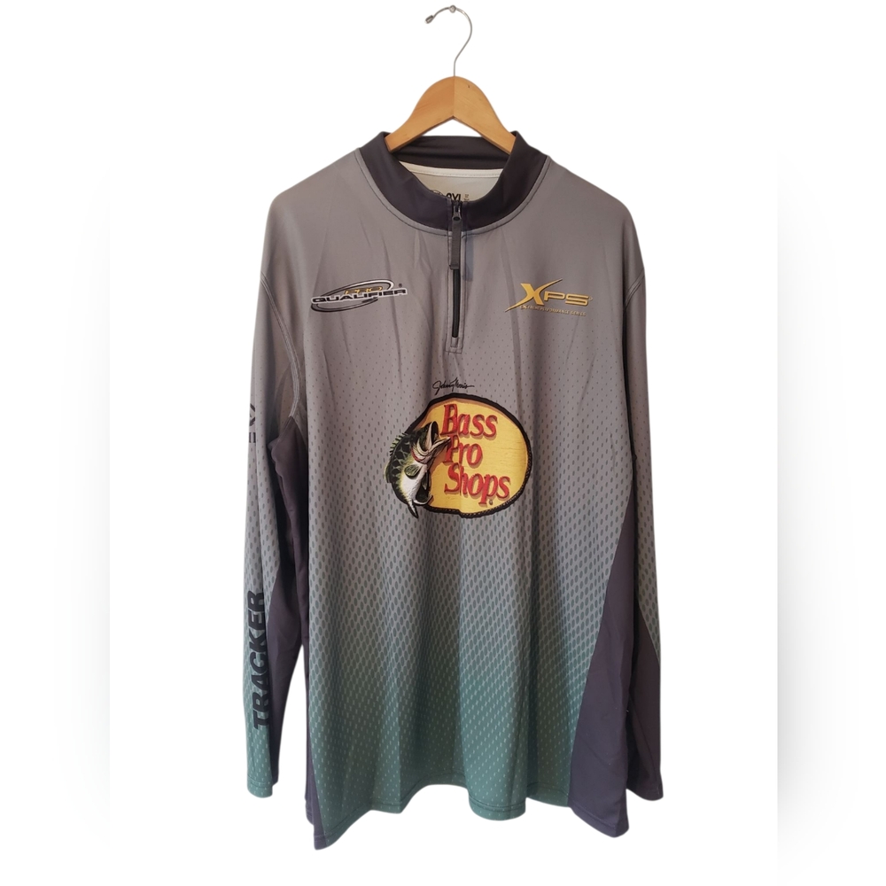 Bass Pro Shops Gray and Black Performance Shirt 2XL